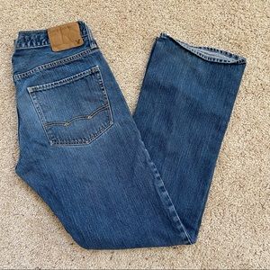 American Eagle Relaxed Fit Straight Leg Mid Wash Blue Jeans
